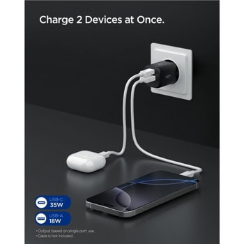 spigen essential 35w ee352eu черен | JAR Computers spigen essential 35w ee352eu черен