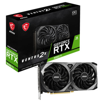 Видео карта Nvidia GF RTX 3060 Ti, 8GB, MSI Ventus 2X, PCI-E 4.0, GDDR6X, 256-bit, DisplayPort, HDMI | JAR Computers Видео карта MSI GF RTX 3060Ti Ventus 2X 8GD6X OC