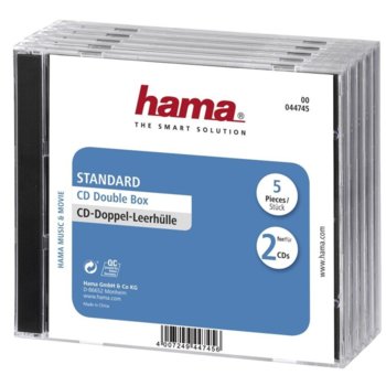 CD/DVD HAMA Double Jewel Case 5 бр. в пакет