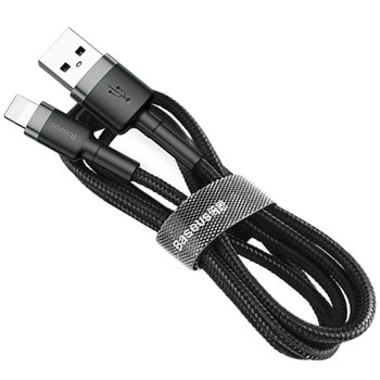 Кабел Baseus Cafule USB Lightning Cable (CALKLF-BG1), от USB A(м) към Lightning(м), 1m, черен image