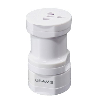 Преходник Usams CC003 Universal Plug, 100-250V, 10A, бял image