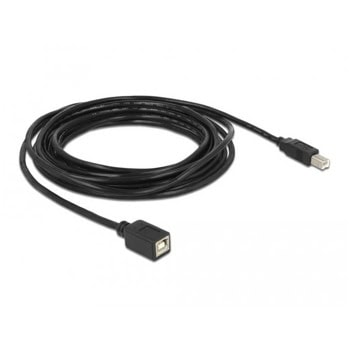 Кабел DeLock 83429, от USB-B(м) към USB-B(ж), 5m, черен | JAR Computers Кабел DeLock 83429
