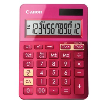 Калкулатор Canon LS-123K-PK, функция за данъчни изчисления, розов image