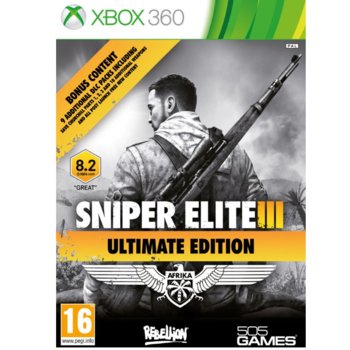 Игра за конзола Sniper Elite III Ultimate Edition, DLC: Save Churchil, Hunter Weapons Pack, Camouflage Weapons Pack, Patriot Weapons Pack, Sniper Rifles Weapons Pack и други, за XBOX360 | JAR Computers Sniper Elite 3 Ultimate