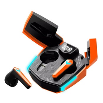 Слушалки Canyon DoubleBee (CND-GTWS2B), безжични, микрофон, 13mm драйвери, до 4 часа време на работа, Bluetooth, оранжеви | JAR Computers Слушалки Canyon DoubleBee оранжеви CND-GTWS2O