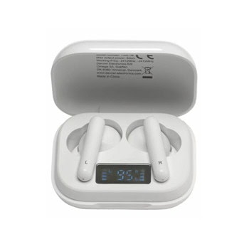 Слушалки Denver TWE-38, безжични, Bluetooth, микрофон, до 4 часа време на работа, бели | JAR Computers Denver TWE-38