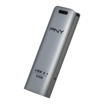 Памет 64GB USB Flash Drive, PNY Elite Steel (FD64GESTEEL31G-EF), USB 3.1, сребриста | JAR Computers PNY FD64GESTEEL31G-EF