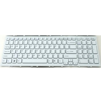 Клавиатура за SONY VAIO VPC-EB, UK(с голям enter), кирилица, бял с бяла рамка | JAR Computers SONY VAIO VPC-EB whfrm whUS/БГ