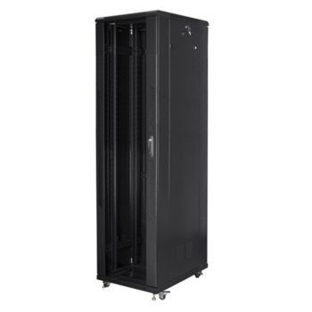 Комуникационен шкаф Lanberg FF01-8837-12B, 19", 37U, 800 x 800 x 1826, стъклена врата, черен | JAR Computers Lanberg FF01-8837-12B