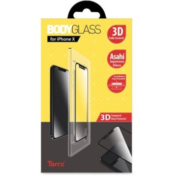 Протектор от закалено стъкло /Tempered Glass/ Тorrii BodyGlass IP8-BDG-04, Apple iPhone XS, iPhone X, черна рамка | JAR Computers Torrii BodyGlass iPhone XS iPhone X черна рамка
