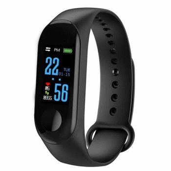 Смарт гривна M3 73047, 0.96" (2.43 cm) IPS дисплей, bluetooth 4.0, до 15 дни живот на батерията, съвместима с Android и Apple устройства, степен на защита IP67, черна | JAR Computers M3 73047