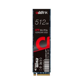 Памет SSD 512GB Addlink S70, PCIe Nvme, M.2 (2280), скорост на четене 3400 MB/s, скорост на запис 2000 MB/s | JAR Computers Addlink 512GB S70 M.2 2280 PCI Express