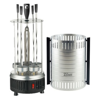 Вертикално барбекю Zilan ZLN5565, 900W, 5 шиша, керамичен нагревател, инокс/черен | JAR Computers Zilan ZLN5565