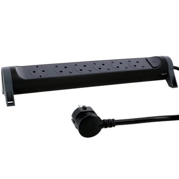 Разклонител Legrand 694540, 6 гнезда, IP20 защита, ключ за включване/изключване, 3m кабел, черен | JAR Computers Legrand 694540