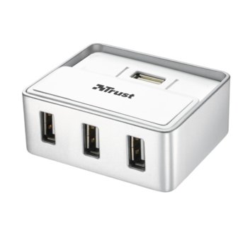 USB хъб Trust 15919, 4 порта, USB 2.0, бял | JAR Computers Trust 4 Port USB 2.0 Hub 15919