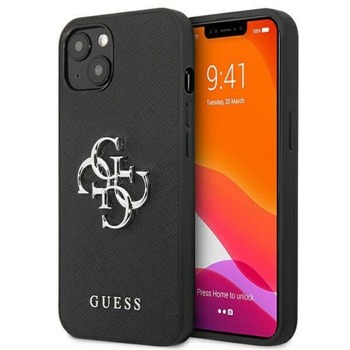 Guess Saffiano 4G Metal Logo Leather Hard Case
