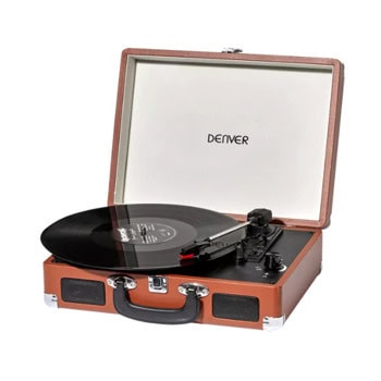 Грамофон Denver VPL-120, 45/78 оборота в минута, USB, RCA, кафяв | JAR Computers Грамофон Denver VPL-120 Brown