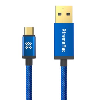 Кабел XtremeMac Reversible, USB-C към USB A 3.1, 1.2 m., син | JAR Computers XtremeMac Reversible
