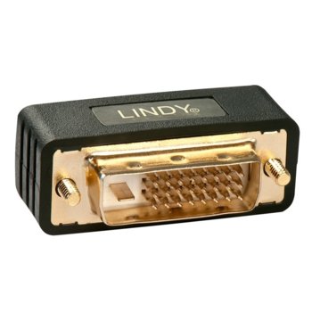 Преходник Lindy LNY-41098, от DVI-D(м) към DVI-I(ж), черен | JAR Computers Lindy LNY-41098