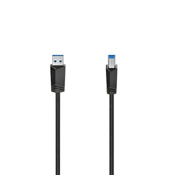 Кабел Hama 200625, от USB Type A(м) към USB Type B(м), 1.5m, черен | JAR Computers HAMA-200625