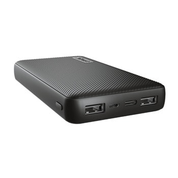 Външна батерия/power bank/ Trust Primo (24677), 15 000mAh, черна, 2x USB-A, 1x USB-C, бързо зареждане | JAR Computers TRUST Primo 24677