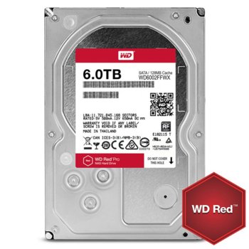 Твърд диск 6TB WD Red PRO, SATA 6Gb/s, 7200rpm, 128MB, 3.5"(8.89 cm) | JAR Computers WD Red PRO WD6002FFWX