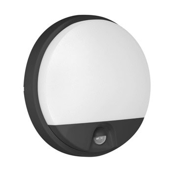 LED градинско осветително тяло Adviti Agat (AD-OP-6112BLPMR4), 15W, 1100 lm, 4000K, IP54 защита, PIR сензор, за стена, черно | JAR Computers Adviti Agat 15W 1100lm 4000K AD-OP-6112BLPMR4