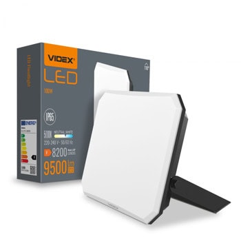 LED прожектор Videx VLE-F3-1005B, 100W, 9500lm, 5000K, IP65, за таван/стена | JAR Computers Videx VLE-F3-1005B