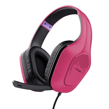 Слушалки Trust GXT 415 Zirox, микрофон, 50mm драйвери, 3.5mm жак, гейминг, розови | JAR Computers Слушалки Trust GXT 415 Zirox 24992