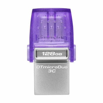 Памет 128GB USB Flash Drive, Kinston DataTraveler microDuo 3C, USB-A + USB-C | JAR Computers Kingston 128GB DataTraveler microDuo 3C