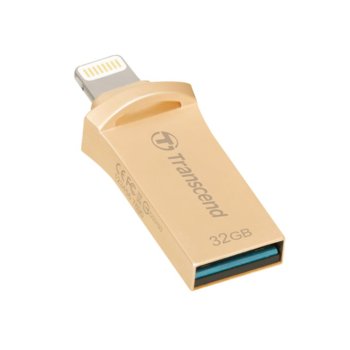 Памет 32GB USB Flash Drive, Transcend JetDrive Go 500, USB 3.1/Apple Lightning, златиста | JAR Computers 32GB Transcend JetDrive Go 500 Gold