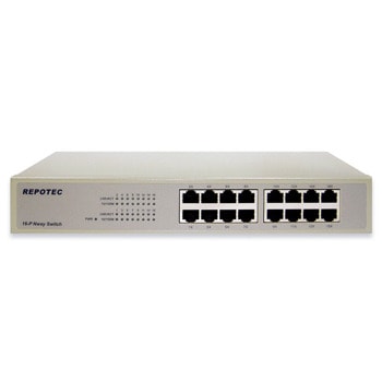 Суич Repotec RP-1716DR2, 100Mbps, 16 порта, 16x 10/100 RJ-45 | JAR Computers Repotec RP-1716DR2 RP-1716DR2