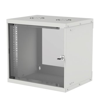 Комуникационен шкаф Intellinet 714815, 19", 9U, 540 x 560 x 487 мм, предна стъклена врата, IP20 защита, сив | JAR Computers Intellinet Basic Wallmount Cabinet 714815