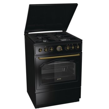 Готварска печка Gorenje K62CLB, клас А, 65 л. обем на фурната, газов плот, AquaClean почистване, MultiAir, WarmPlate, черна | JAR Computers Gorenje K62CLB 729469