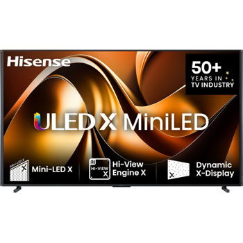 Телевизор Hisense 110UXNQ, 110" (248.92cm) Mini LED Smart TV, HDR10+, 144Hz, Dolby Atmos, DTS Virtual:X, DVB-T2/T/C/S2/S, Wi-Fi, LAN, Bluetooth, 4x HDMI, 2x USB | JAR Computers Hisense 110UXNQ