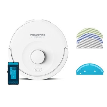 Прахосмукачка Rowenta X-Plorer Serie 90, робот, 0.26л капацитет на контейнера/0.29л на резервоара, до 270 минути време на работа, лазерна навигация, изкачване на препятствия с височина до 1.8cm, бяла | JAR Computers Rowenta X-Plorer Serie 90 RR8777WH