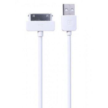 Кабел Remax, от USB A(м) към Lightning(30-pin)(м), 1m, бял | JAR Computers USB A(м) - Lightning(30-pin) 14357