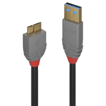 Кабел Lindy Anthra Line, от USB Type-A 3.0 (м) към USB Micro-B 3.0 (м), 0.5 м, черен | JAR Computers USB A 3.0 (м) към USB Micro-B 3.0 (м) 0.5 м LNY-36