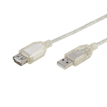 Кабел Vivanco 25414, USB A(м) към USB A(ж), 1.8m, прозрачен image
