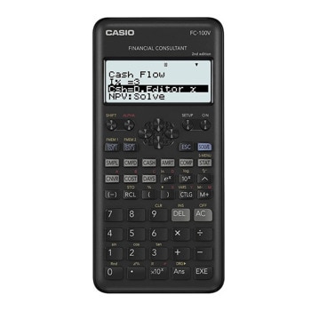 Калкулатор Casio FC-100V, четириредов дисплей, научен, тригонометрични функции, изчисляване на %, проста и сложна лихва, черен | JAR Computers Калкулатор Casio FC-100V