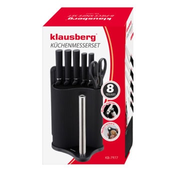 комплект ножове klausberg kb 7977 8 части черен