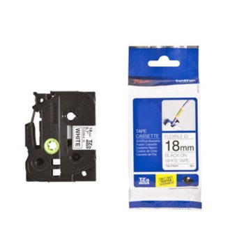 Лента за етикетен принтер Brother TZe-FX241, черно върху бяло, 18mm x 8m | JAR Computers TZ Tape 18mm Black on White, Flexible, 8m