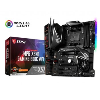 Дънна платка MSI X570 GAMING EDGE WIFI, X570, AM4, DDR4, PCIe 4.0 (HDMI), (CF), 4x SATA3 6.0 Gb/s, 2x M.2, 2x USB 3.2 Gen2 Type-A, Wi-Fi, Bluetooth, ATX | JAR Computers MSI X570 GAMING EDGE WIFI
