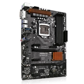 Дънна платка ASRock B150A-X1, B150, LGA1151, DDR4, PCI-E (DVI)(CFX), 6x SATA 6Gb/s, 4x USB3.0, ATX | JAR Computers ASRock B150A-X1