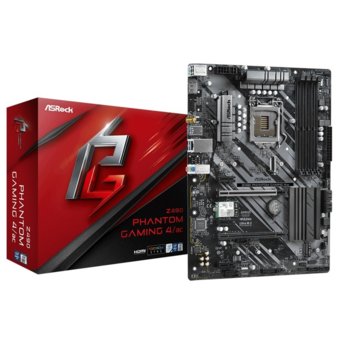 Дънна платка Asrock Z490 Phantom Gaming 4/AC, Z490, LGA1200, DDR4, PCI-E 3.0, (HDMI)(CFX), 6x SATA 6Gb/s, 1x Ultra M.2 Socket (22110), 1 x USB 3.2 Type C, 2x USB 3.2, Wi-Fi, Bluetooth, ATX | JAR Computers ASRock Z490 Phantom Gaming 4/AC