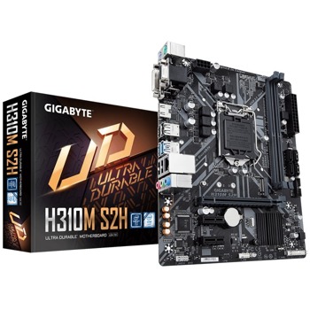 Дънна платка Gigabyte H310M S2H 1.2, H310, LGA1151, DDR4, PCI-E 3.0 (HDMI/DVI/VGA), 4x SATA 6Gb/s, 1x M.2, 2x USB 3.1 Gen 1, Micro ATX | JAR Computers Gigabyte H310M S2H 1.2