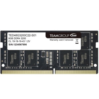 Памет 8GB DDR4 3200MT/s, SO-DIMM, Team Group Elite (TED48G3200C22-S01), 1.2V | JAR Computers 8GB DDR4 3200 TEAM ELITE SODIM TED48G3200C22-S01