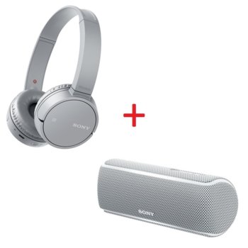 Комплект Sony WH-CH500 Gray + SRS-XB21 White