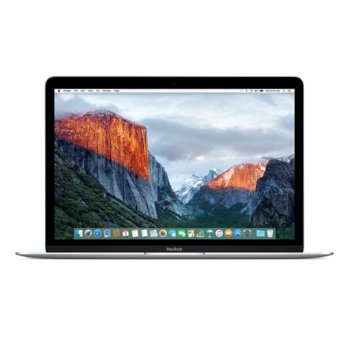 Лаптоп Apple MacBook 12(MNYH2ZE/A)(сребрист), двуядрен Kaby Lake Intel Core m3-7Y32 1.1/3.0GHz, 12" (30.48 cm) WQHD IPS Retina дисплей(USB 3.1 Type C), 8GB LPDDR3, 256GB SSD, MacOSX Sierra, 0.92 kg | JAR Computers Apple MacBook 12 Silver MNYH2ZE/A