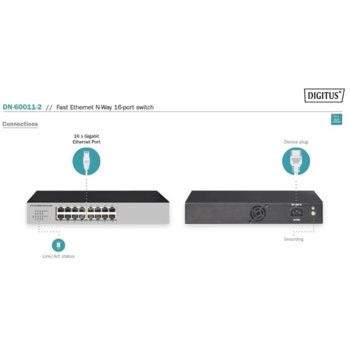 Суич Digitus DN-60011-1 16 порта 10/100